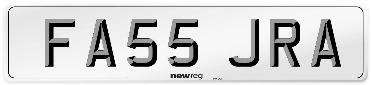 FA55 JRA Number Plate from New Reg